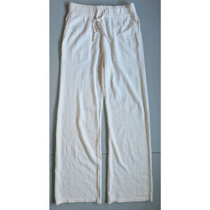 NWT White + Warren 100% Cashmere Wide Leg Pant Sz S White Inseam 32'' #9N607
